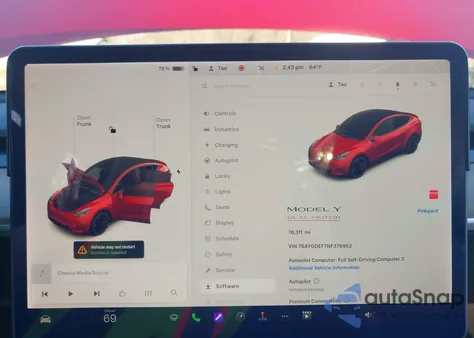 2022 Tesla Model Y Performance Dual Motor All-Wheel Drive из США, поврежденный, VIN 7SAYGDEF7NF376953